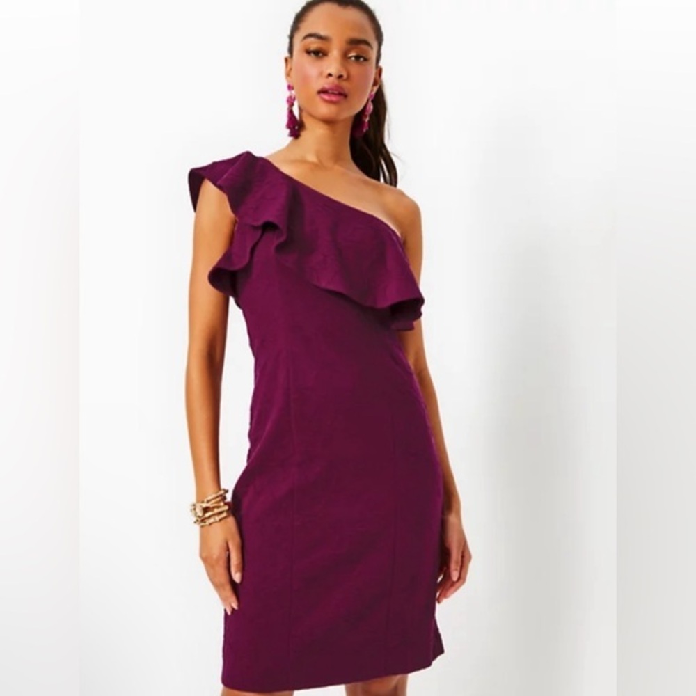 Lilly Pulitzer Bordeaux One-Shoulder Dress